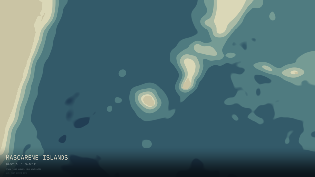 Mascarene Islands · Depth bands wallpaper